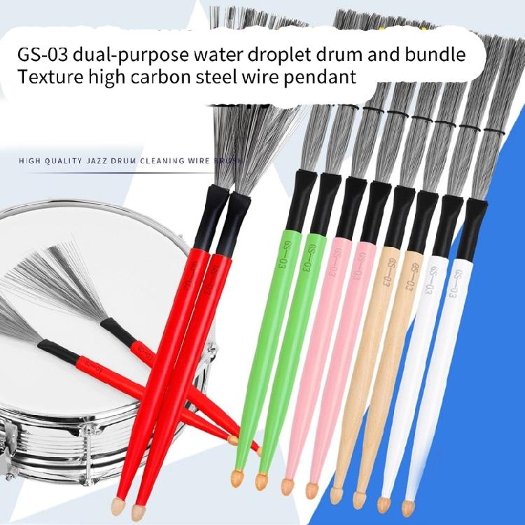 1Pair Double Head Drum Brush Carbon Steel Wire Brush Percussions Drum Stick