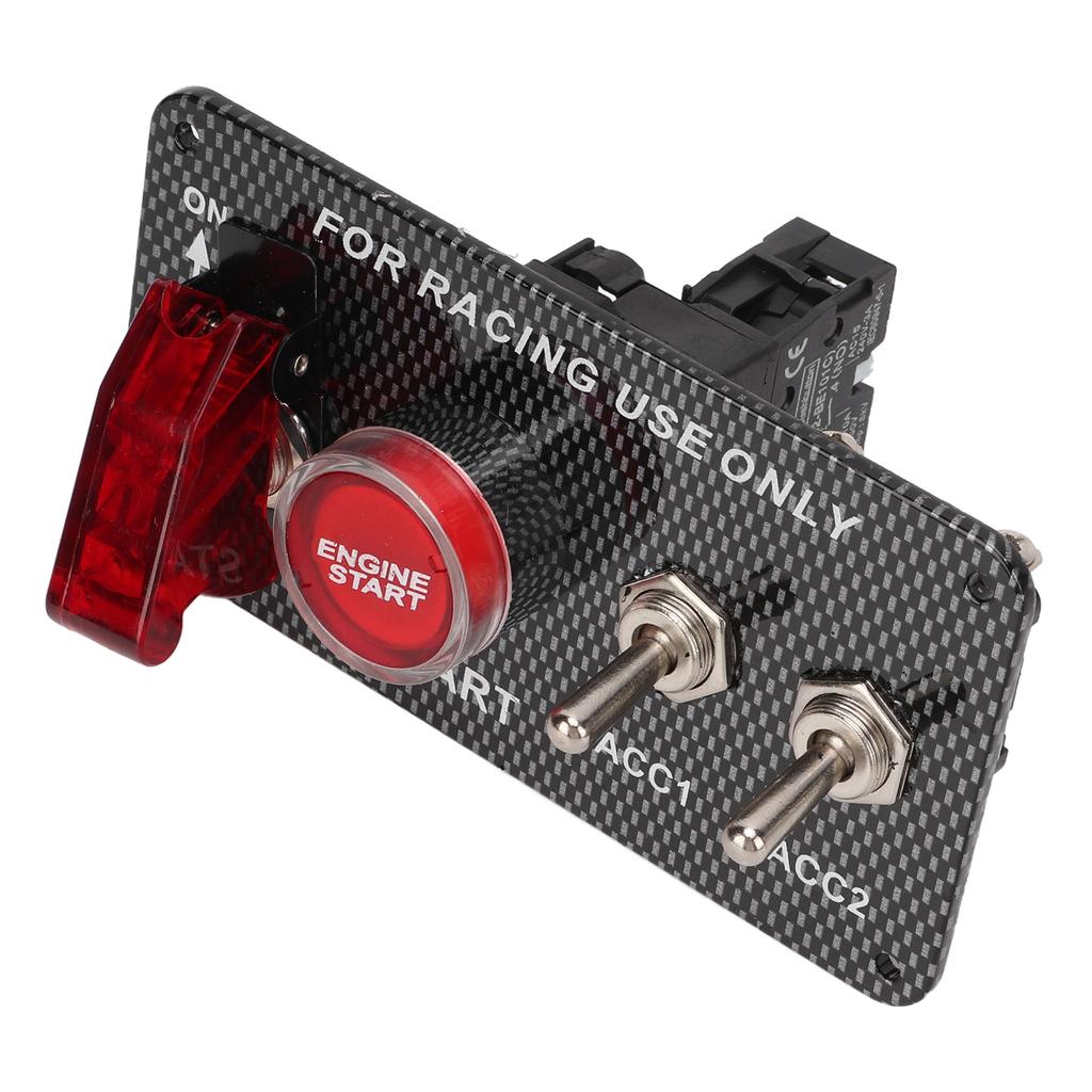 12V 40A Ignition Switch Panel Kit with Engine Start Button Carbon Fiber Style Universal for Racing Car