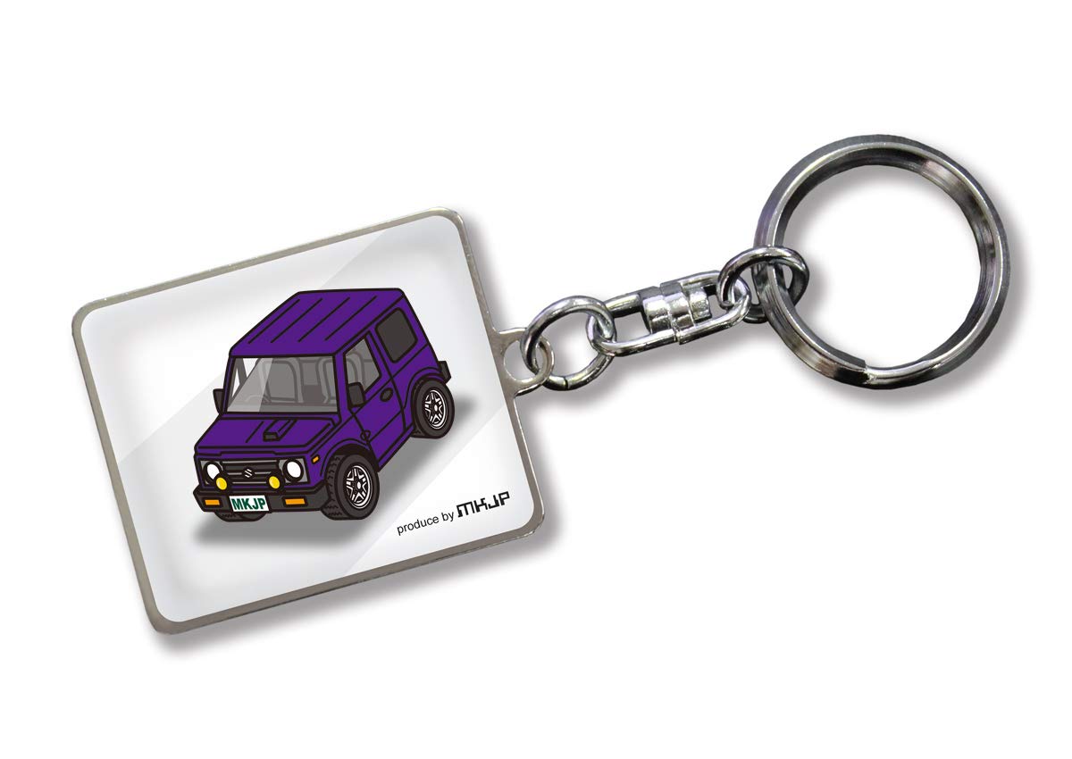 

MKJP Custom Keychain for Suzuki Jimny JA11 Purple Car (White Base, Color) фиолетовый