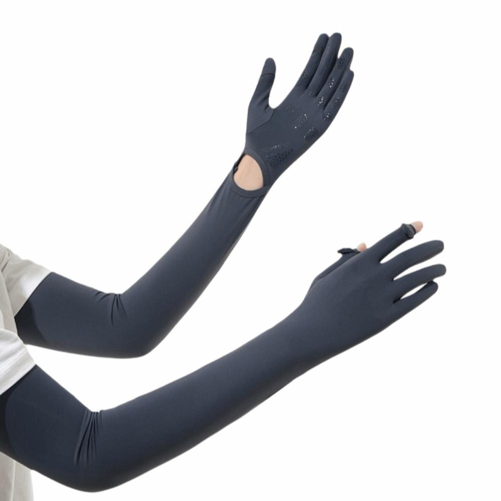 Non-slip Ice Silk Arm Sleeve Sun Protection Sunscreen Sleeve Gloves Thin Long Sleeve  Riding