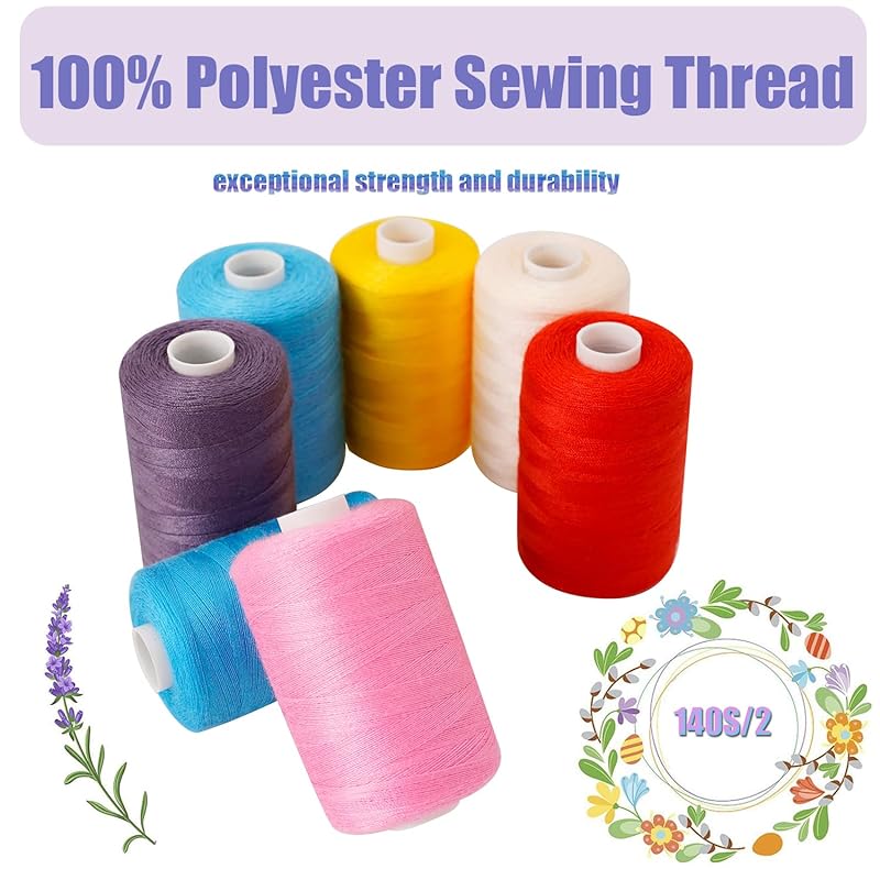 49 Colors Sewing Thread Set No. 60 1000 Yards Roll Large Capacity Can Be Used a Lot For Ordinary Ground Thread for Home Sewing Machines Hand Sewing