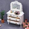 European Style Dollhouses Wardrobe Cabinet Wooden Dresser Toy For 1/12 Scale Miniature Home Decors