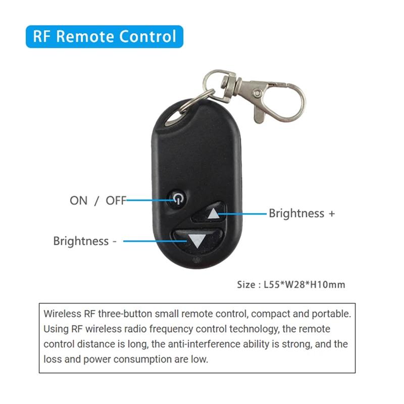 

ABJI-DC 12V 24V 8A Single Color LED Strip Light 1-Channel PWM Signal Dimmer Controller With 3-Key Remote чорний