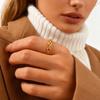Simple Strap Chain Ring for Women,Gold Color Minimalist Stainless Steel Watch Rings,Fine Jewelry Gift