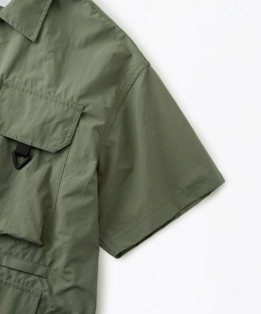 OUTSTANDING Nylon Utility Packable Half Shirt_Green