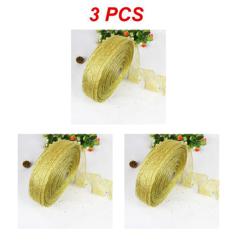 1~10PCS Garland Ribbon Easy To Use Overlock Christmas Tree Decoration Holiday Decorations Holiday Ribbon Festive Party Supplies