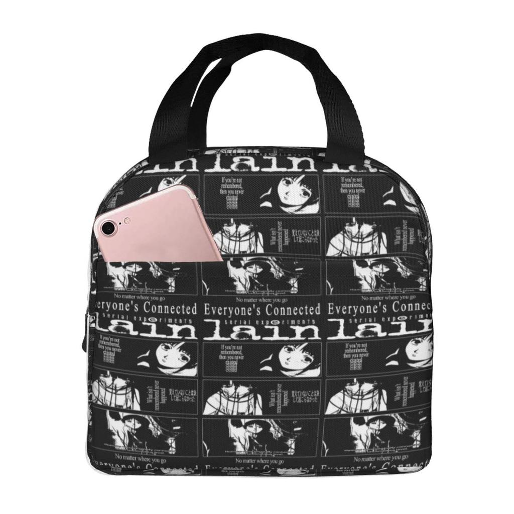 Serial Experiments Lain Insulated Lunch Bag for Kids School Cooler Thermal Food Box Tote Portable Lunch Boxes Container