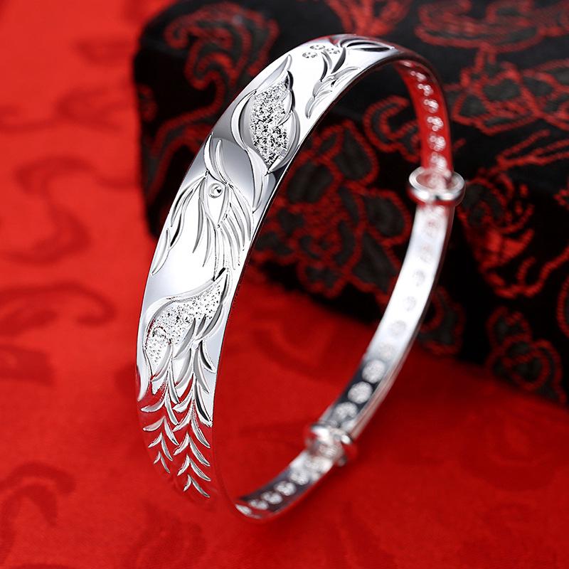Vila Auspicious Phoenix Silver-Plated Fashion Bracelet for Women