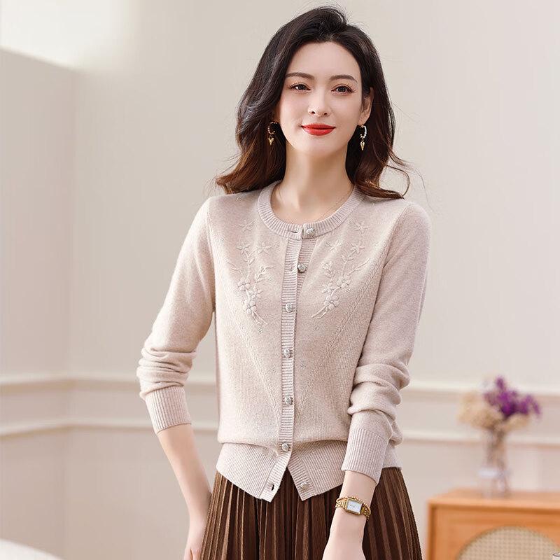 

Женский кардиган из 100% чистой шерсти с круглым вырезом XL