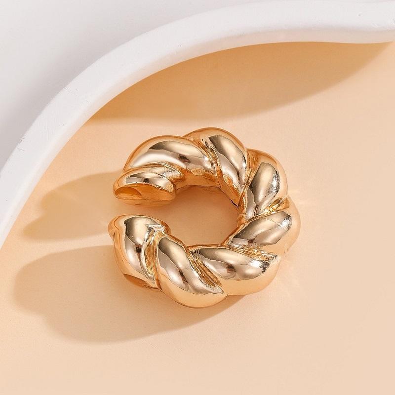 1Pcs Vintage Gold Color Round C Shape Clip Earrings for Women Punk Metal Geometric Without Piercing Cartilage Ear Cuff Jewelry