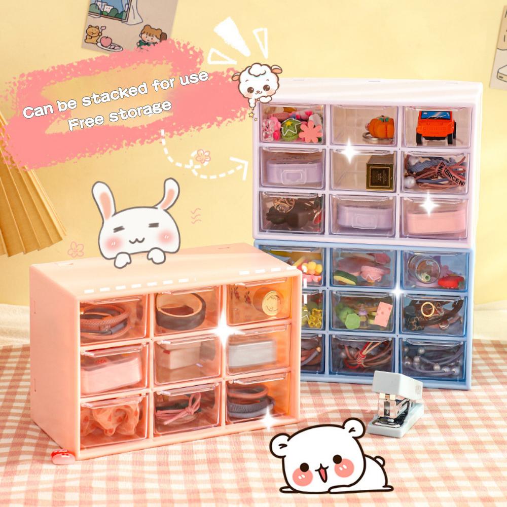 Transparente Desktop-Schreibwaren-Aufbewahrungsbox Schubladenregal Mehrschichtiger Organizer Schreibtisch Schmuck Kosmetik Aufbewahrungsboxen Home-Organisatoren