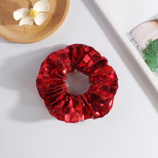 Hair Tie Square Sequin Decoration Elastic Fabric Hair Band No Damage Decorative Hair Rope Hair Accessories