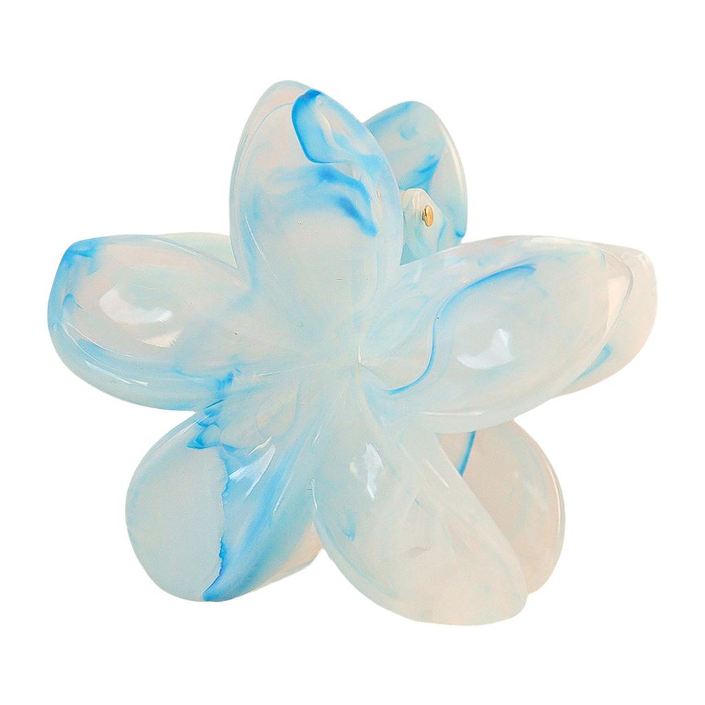 Flower Shaped Hair Claw Clip Resin Marble Texture Gradient Color for Weddings and Parties Daily Use Hair Accessories