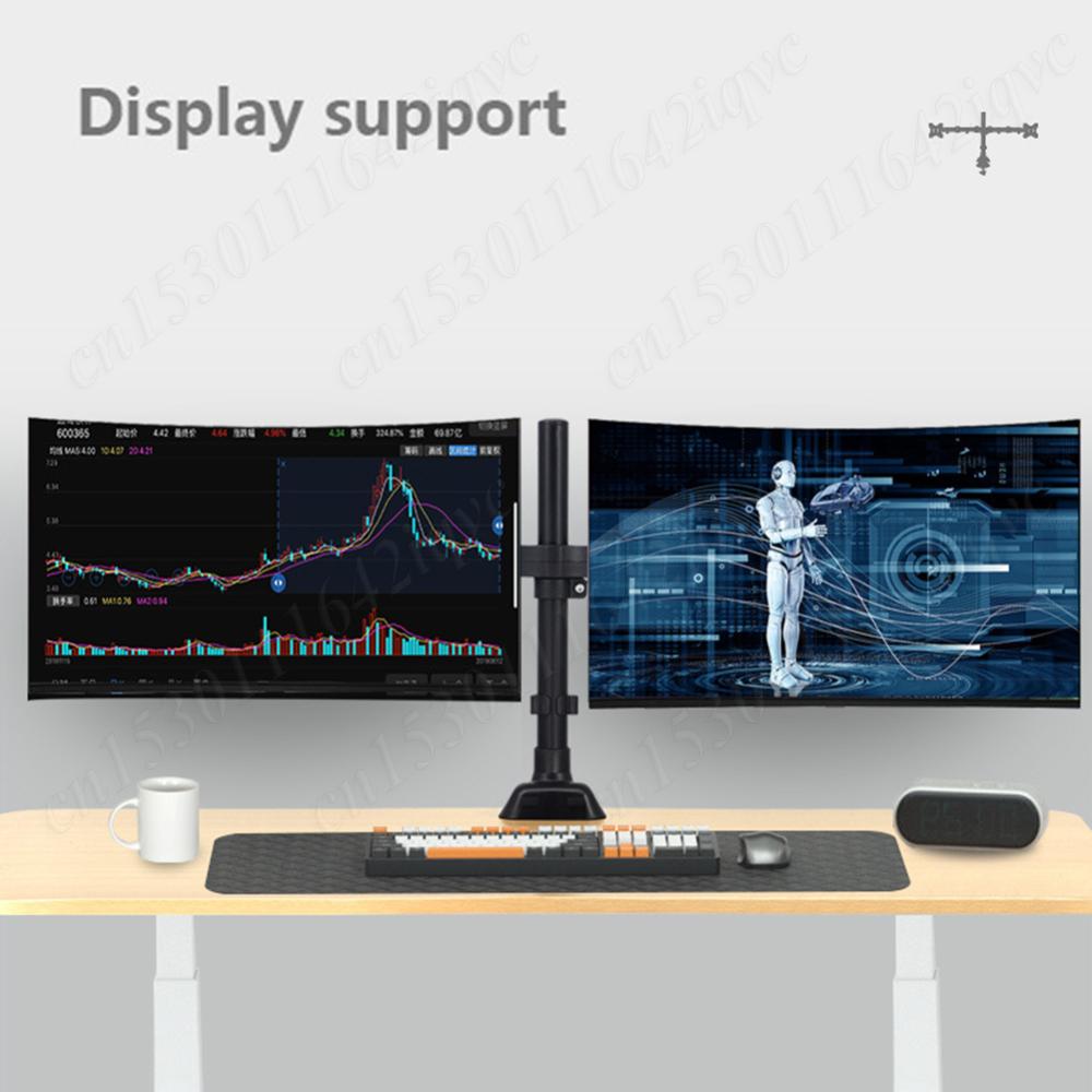Dual Monitor Desk Mount Adjustable Dual Monitor Arm for 2 Computer Screens In 32'' Heavy Duty Dual Monitor Stand for Desk 17lbs