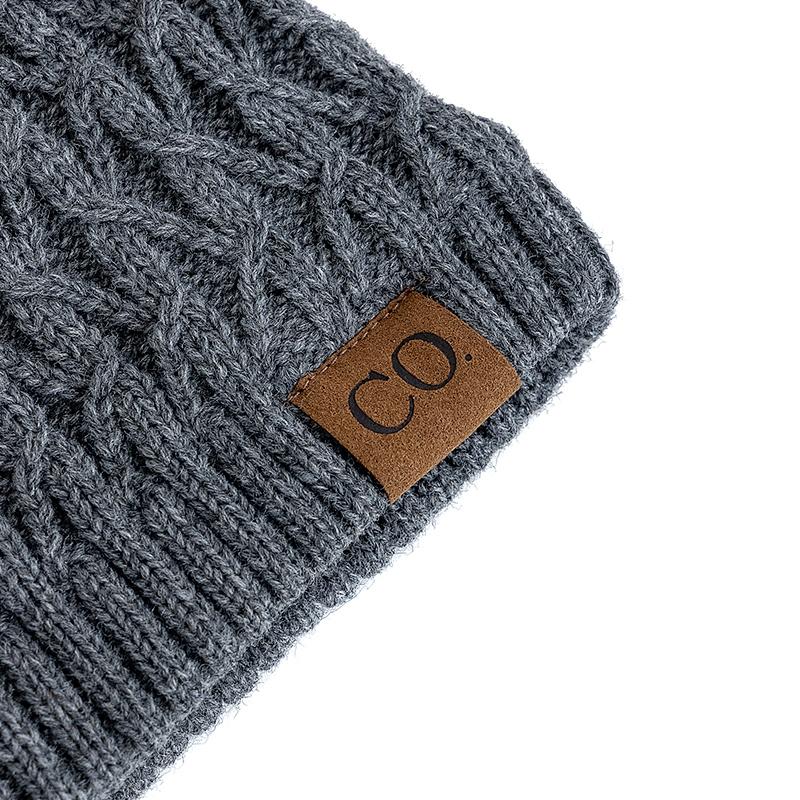 New Style Unisex Winter Hats Plush Fur Lined Men Women Warm Beanie Cap Casual CO Label Winter Ski Knitted Hats