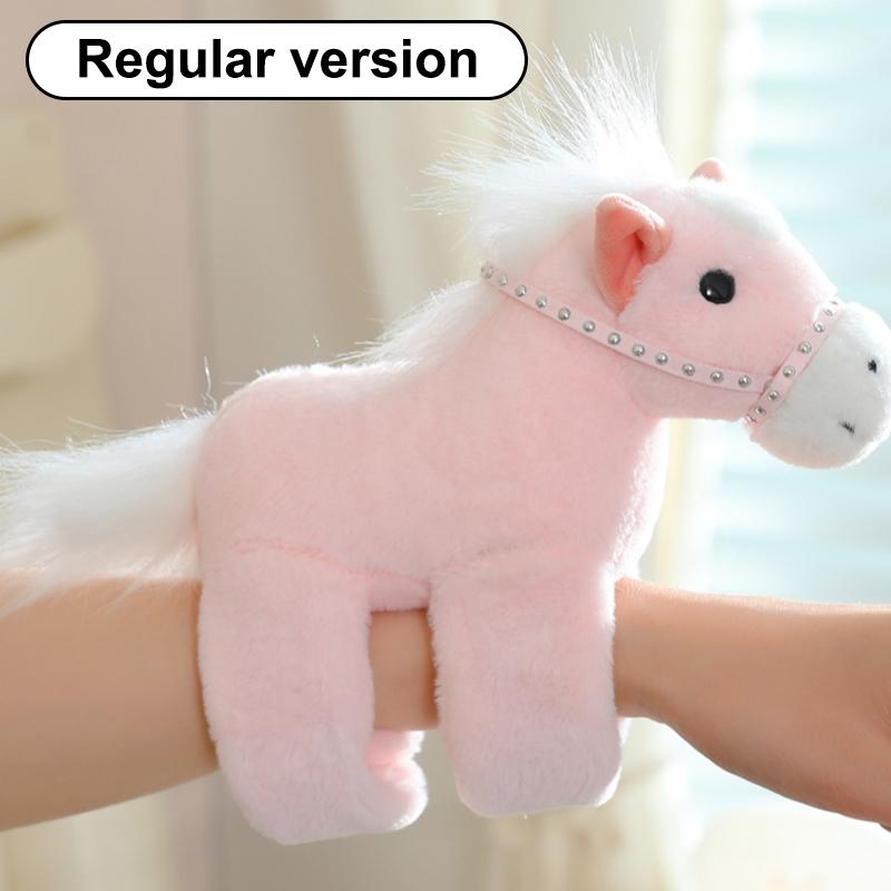

Cute Simulated Animal Horse Doll Wristband Bracelet Cartoon Spinning Tail Plush Soft Pony Decorative Interactive Toy A1