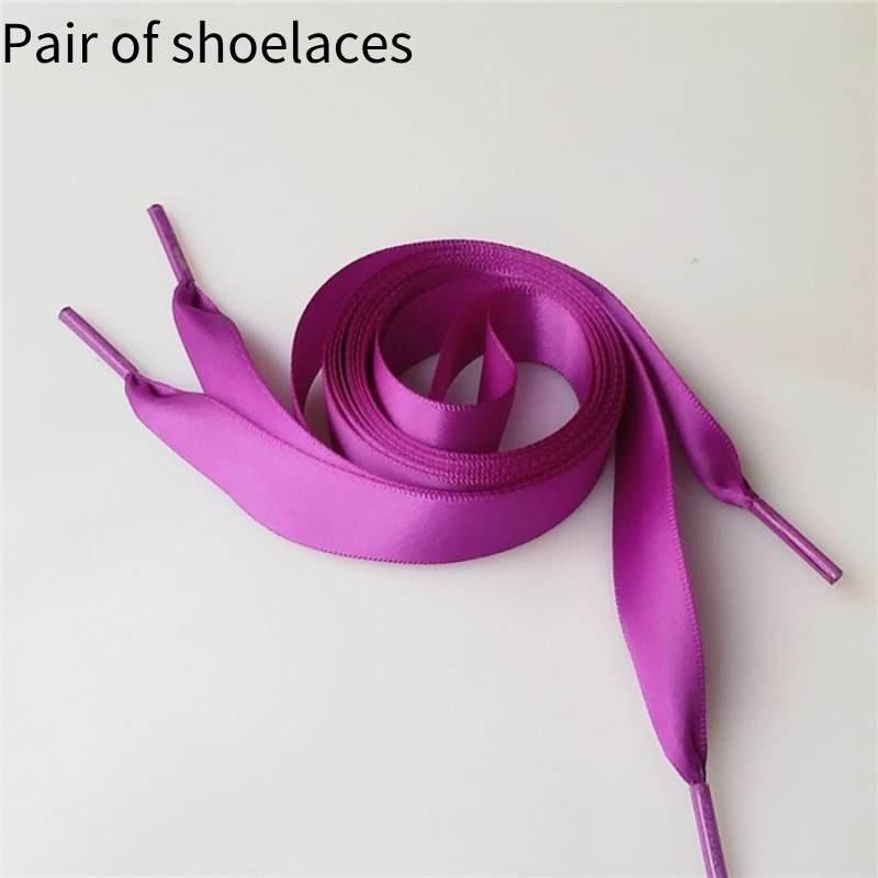 Ribbon Polyester Double Satin Wide Flat Shoelace Candy Color Fashion Various