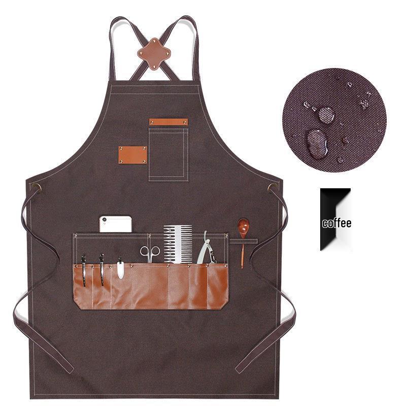 Custom Logo Canvas Apron for Art Students and Coffee Shop Staff