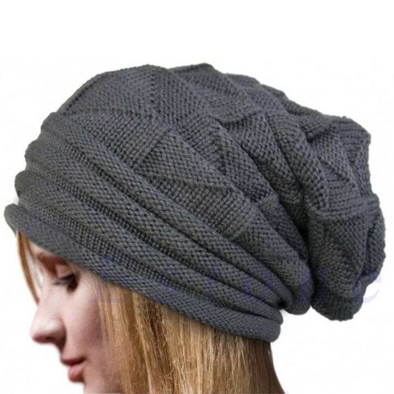 Women's Retro Pleated Edge Pullover Hat Cozy Knitted Beanie For Winter Sports