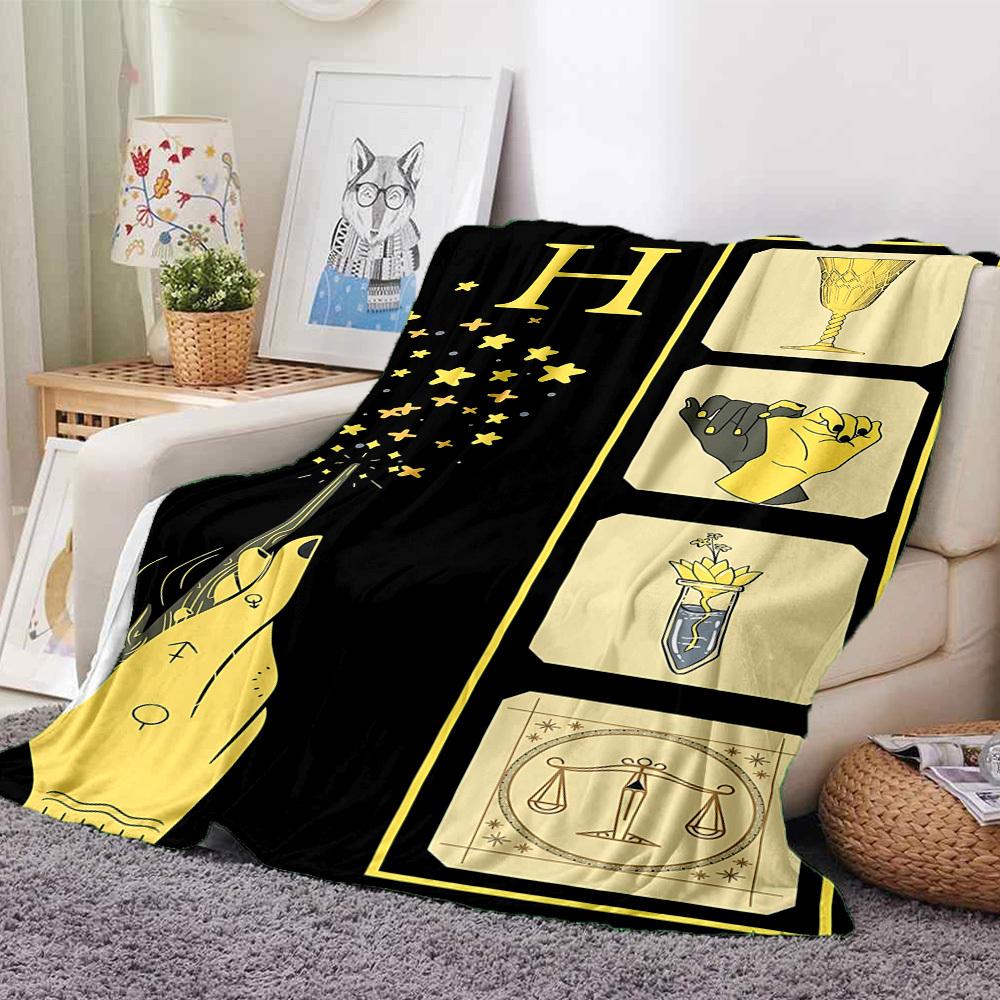 1pc Harry Potter Flannel Throw Blanket - HD Printed Lightweight Soft Warm All-Season Blanket for Sofa, Bed, Travel, Camping 054