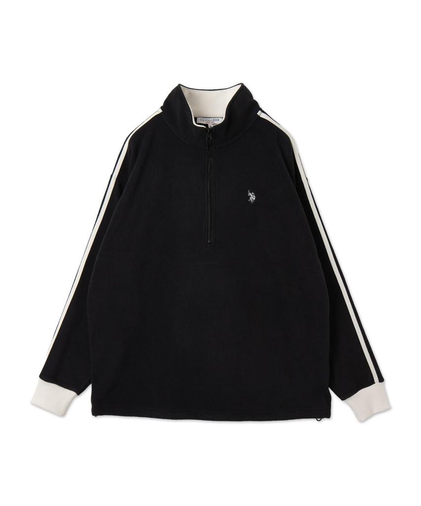 WEGO Unisex US POLO Jersey Outerwear for Cold and Korean Loose and Size Black Men's Fleece, Custom-Made Half-Zip Pullover, Golf, Weather, Fall,