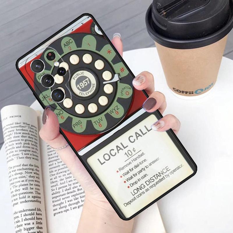 Retro Telephone Rotary Dial Phone Case Cover For Samsung Galaxy S24 S25 Ultra S21 S22 Ultra S10E Note 10 Plus Note 20 FE S23