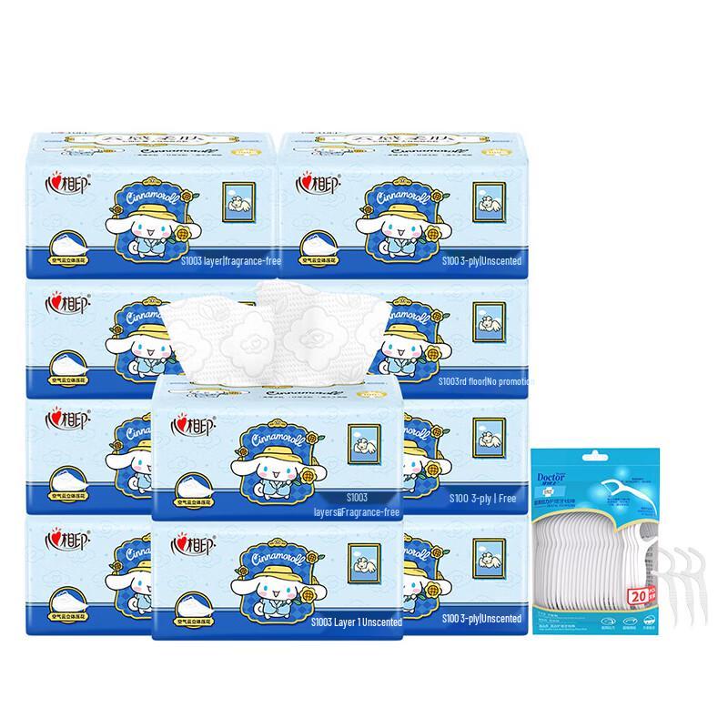 Dental Floss Picks and Tissue Bundle