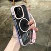 Wrist Strap Transparent Magnetic Phone Case for iPhone 14 15 16 Plus 11 12 13 16 Pro Max Magsafe Clear Charging Shockproof Cover