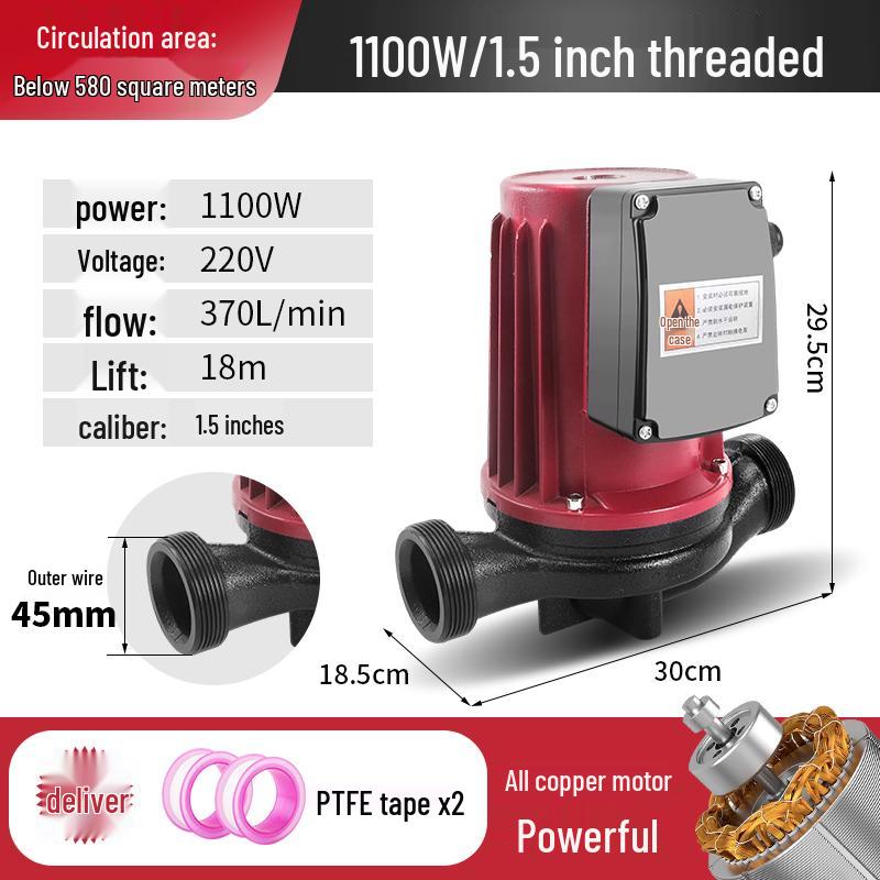 220V Silent Automatic Heating Circulation Pump for Underfloor Heating and Geothermal Systems