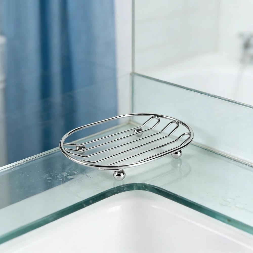 Metal Soap Dish Drainage Rack Rust Resistant Bathroom Shower Soap Holder Bathroom Accessories Minimalist Style Home Decoration