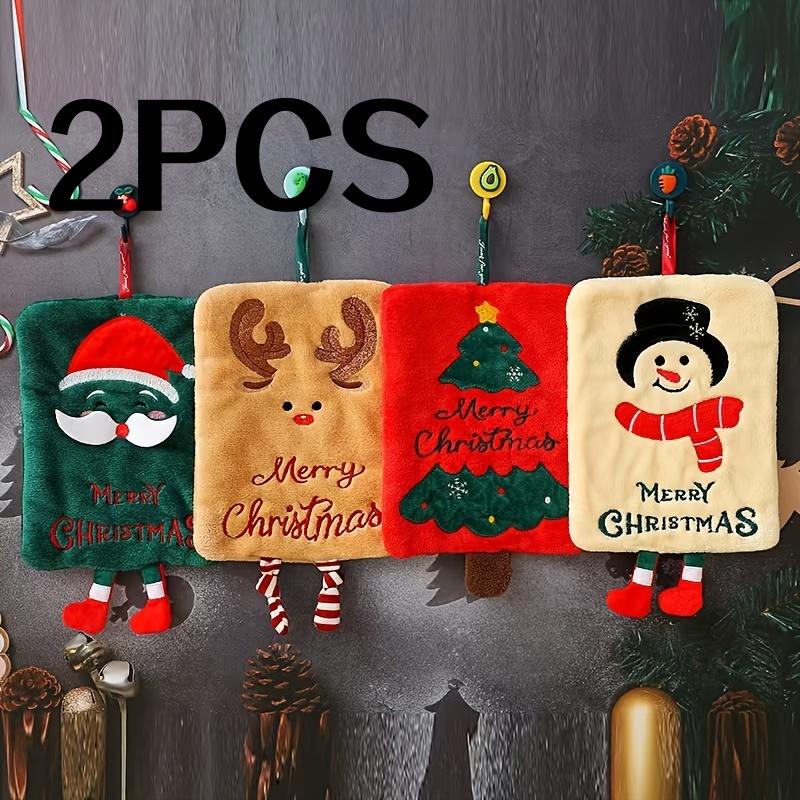 

2 шт./5 шт. Случайный цвет Рождественские полотенца для рук Подвесные Утолщенные полотенца из кораллового флиса Кухонная впитывающая Быстросохнущая Ткань для уборки Мультяшный