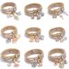 Alloy Three-color Set, Elastic Corn Chain, Diamond-encrusted Love Pendant, Bracelet for Women