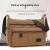 Men's Large Wear-Resistant Canvas Tool Bag - Durable, Thickened, Crossbody for Construction Site