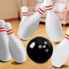 10pcs 16cm White Bowling Pin with 2pcs 7cm Black Bowling Ball Creative Indoor Floor Ball Games Famliy Party Interactive Fun Game