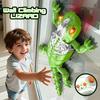 Electric Remote Control Gecko Toy with LED Eyes 360 Degrees Spin Rechargeable RC Wall Crawler Lizard Toddlers Wall Climbing Gecko Prank Toy