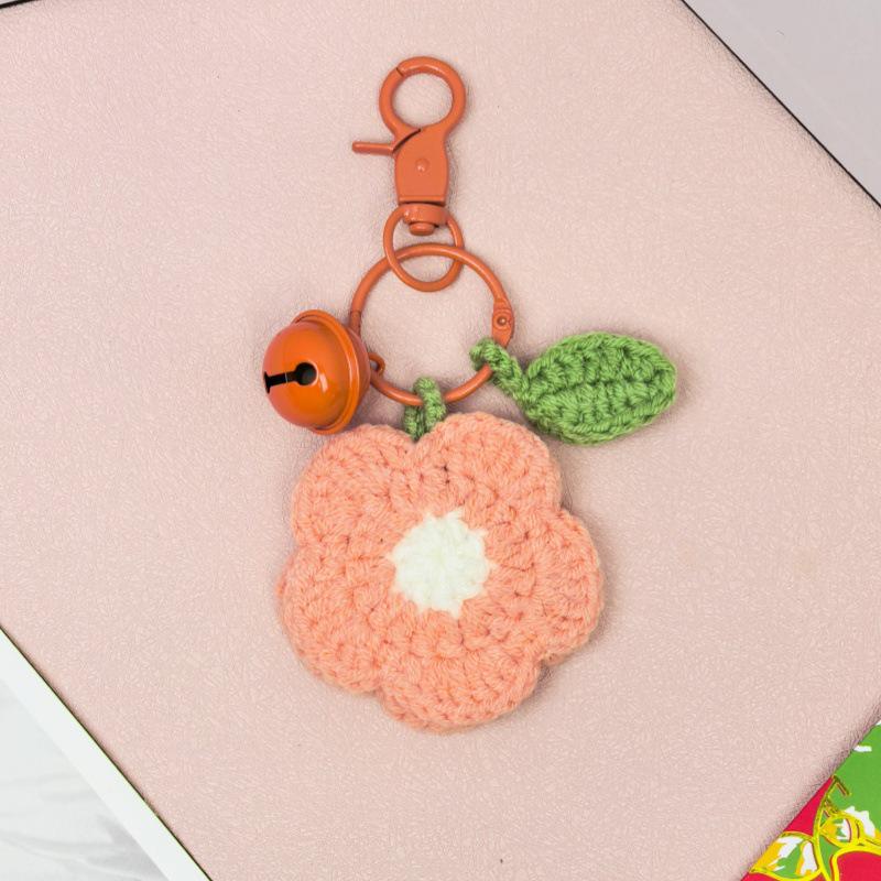 Handwoven Flower Keychain Ring - INS Style, Perfect for Bags and Teacher's Day Gifts