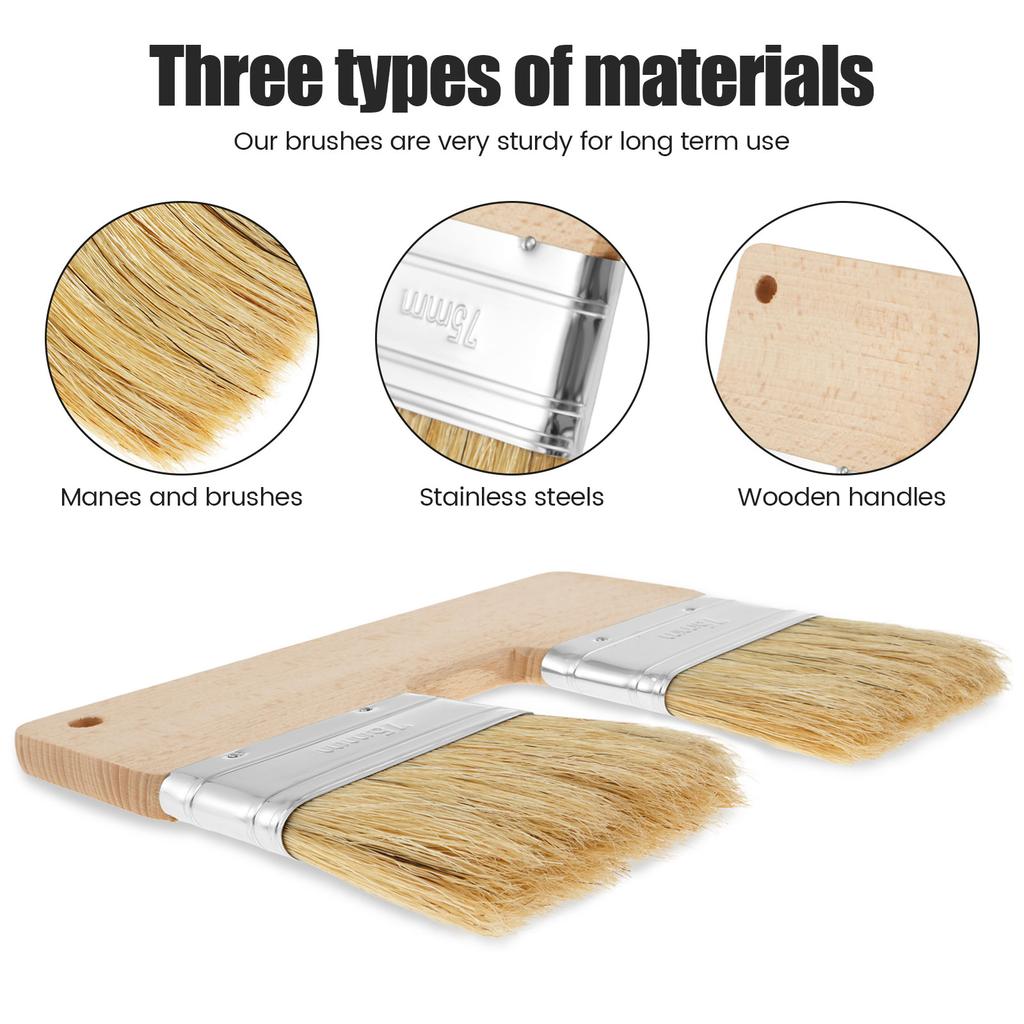 Double Head Painting Brush U Shaped Double Smooth Paint Brush with Wood Handle for Professional Acrylic Painting Hand Tools