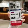 Hot Air Dubai Moscow Label Case for iPhone 16 15 14 Plus 16e 13 12 11 Pro Max 17 Air Soft Cover
