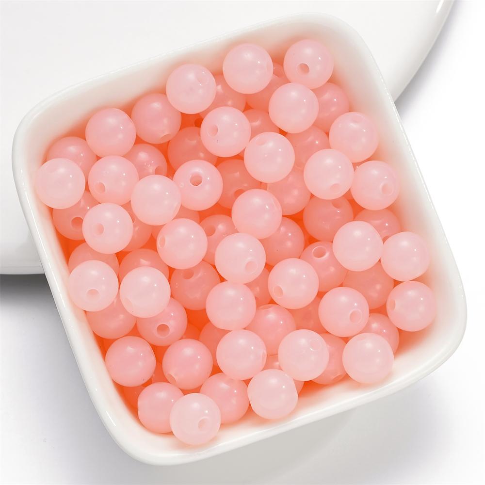 50-200pcs 4/6/8/10mm Acrylic Jelly Color Beads Round Spacer Loose Bead for DIY Earrings Bracelet Jewelry Making Accessories