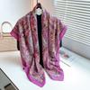 New printed scarf velvet feel autumn and winter fashion versatile large size square scarf office outside shawl
