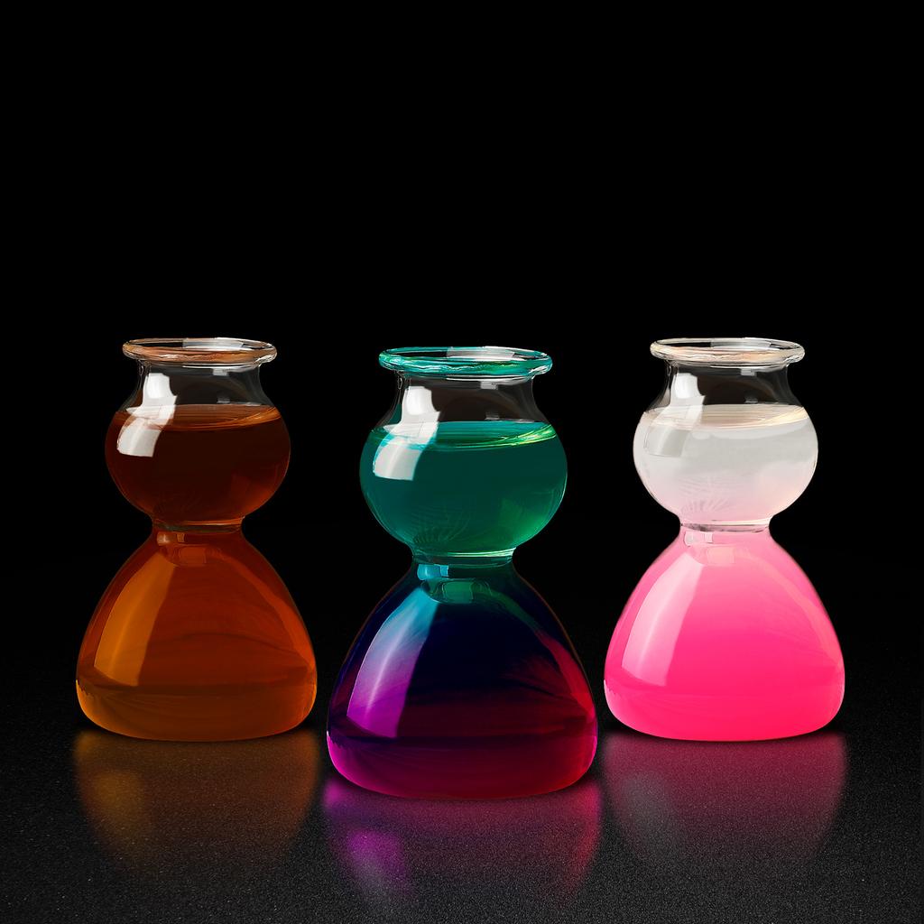 2 Pcs 120ml Clear Absinthe Cup Professional Crystal Wine Glass Layered Gourd Dark Bomb Vermouth Cocktail Glass Vodka Shot Glass