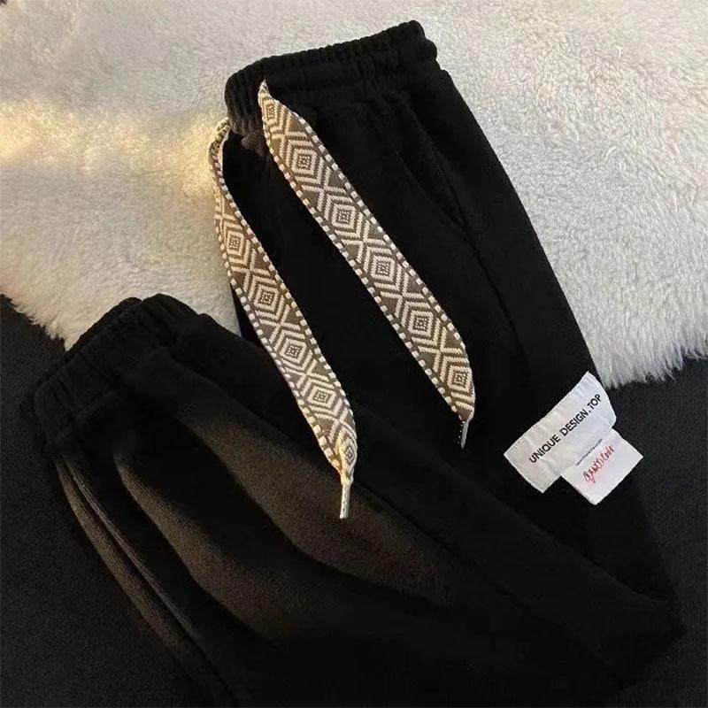 

Женские повседневные спортивные брюки весна-осень леггинсы спортивные штаны фитнес высококлассные брюки студенческие свободные брюки XXL чёрный