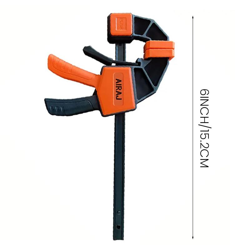 

AIRAJ 6-дюймовый зажим для деревообработки F-типа, сильная сила зажима, быстрое сжатие, быстросъемный храповой механизм, комплект зажимов, портативный ручной инструмент для самостоятельной сборки