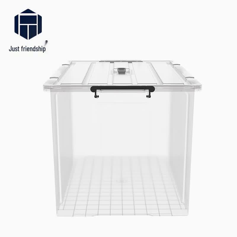 Translucent Plastic Storage Box with Lid and Handles