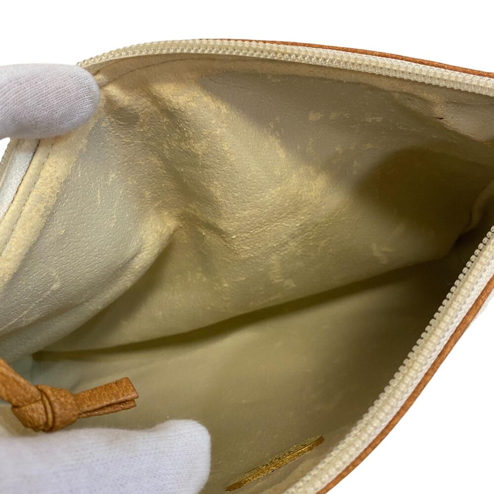 GUCCI Clutch bag pouch old Gucci GG plus PVC coated canvas business bag white PVC coated canvas Women Used