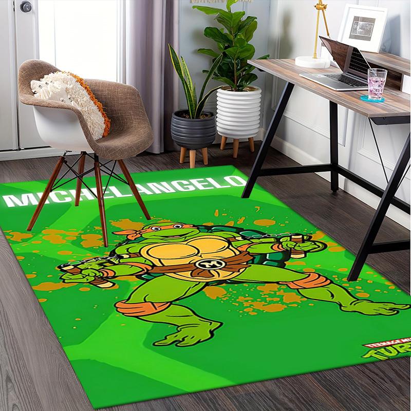 Ninja, Turtle, Michelangelo Office Carpet Soft Polyester Entrance Carpet Washable Non Slip Machine W