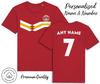 Serbia Strip T-Shirt 2024 Personalised Name and No Adult Kids Baby, Football Euro