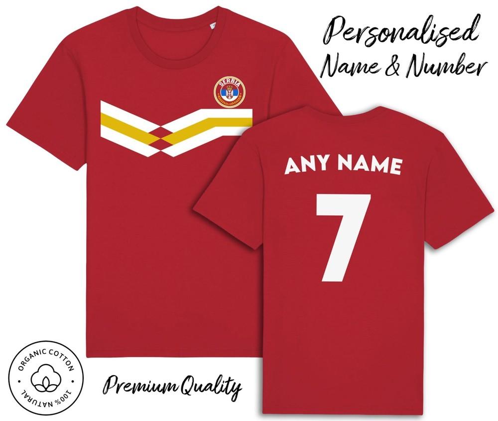 

Сербия Футболка 2024 Персонализированное Имя и Номер Взрослые Дети Младенец, Футбол Евро 3XL