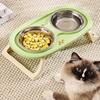 Stainless Steel Dog Bowl Foldable Cute Cat Bowl Double Bowl Leak-Proof Pet Bowl Cat And Dog Feeding Bowl Dog Rice Bowl