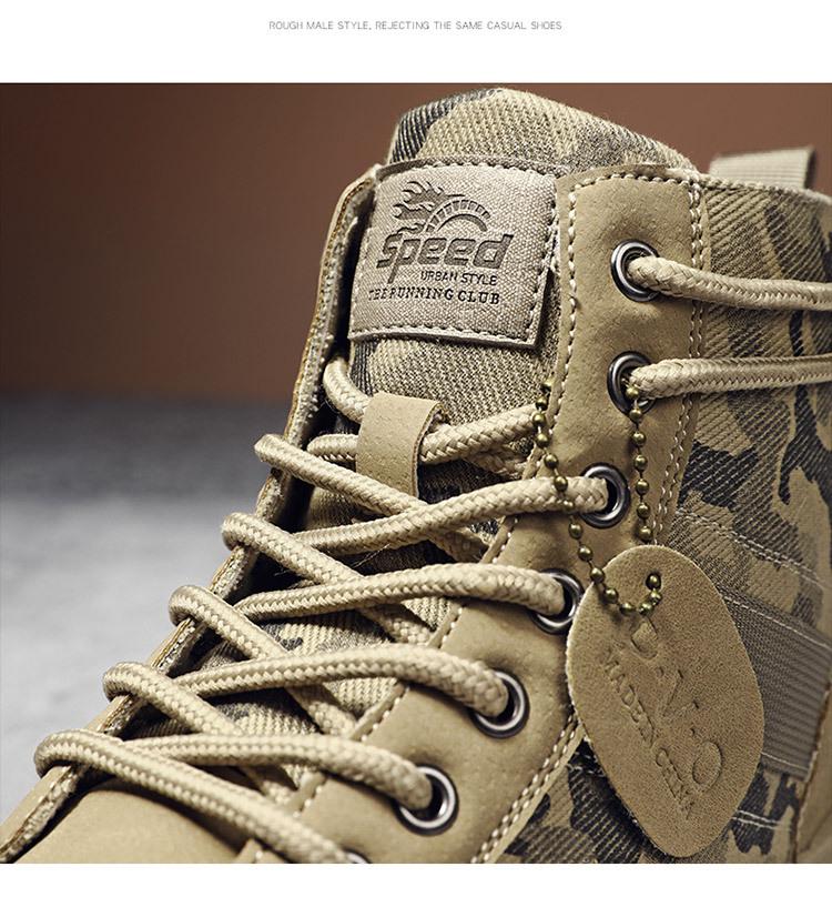 Trendy Outdoorové Maskáčové Pánské Martensky - Čtyřsezónní, Velké Velikosti, Plus Samet, Zesílené